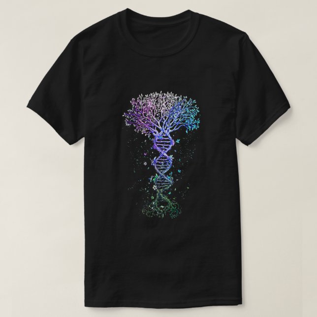 Camiseta DNA Tree Life Earth Genealogist Ciência Biologista (Frente do Design)