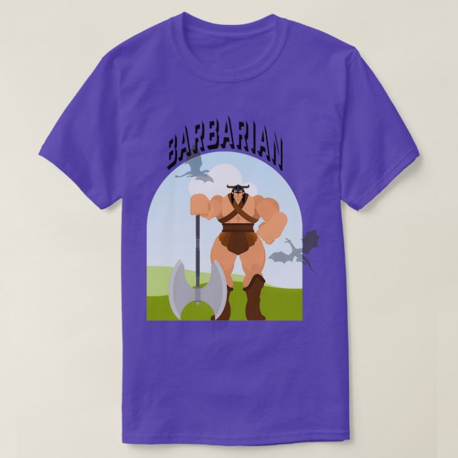 Camiseta DND Barbarian Classe 1 (Frente do Design)
