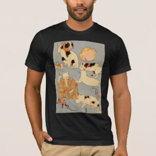 Camiseta ) do 下 do (do たとえ尽の内, gatos japoneses do 国芳 (3),