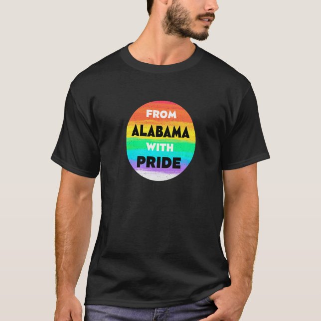Camiseta Do Alabama com Orgulho LGBTQ Dando Cotas LGBT (Frente)