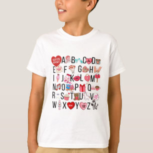 Camiseta Do Alfabeto Abc Eu Te Amo Dia Dos Namorad