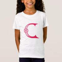 Camiseta do Alfabeto Nó Celta Vermelho C