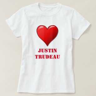 Camiseta Do amor vermelho bonito do coração de Justin