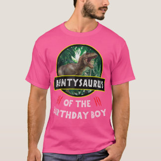 Camiseta Do Aniversário Garoto T Rex Dinosaur Aunty Saurus