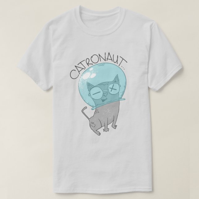 Camiseta do Astronauta de Gato (Frente do Design)
