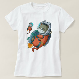 Camiseta do Astronauta de Gato