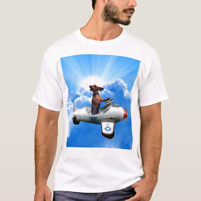 Camiseta Do "aviador Dachshund" projetado por Zermeno (Frente)