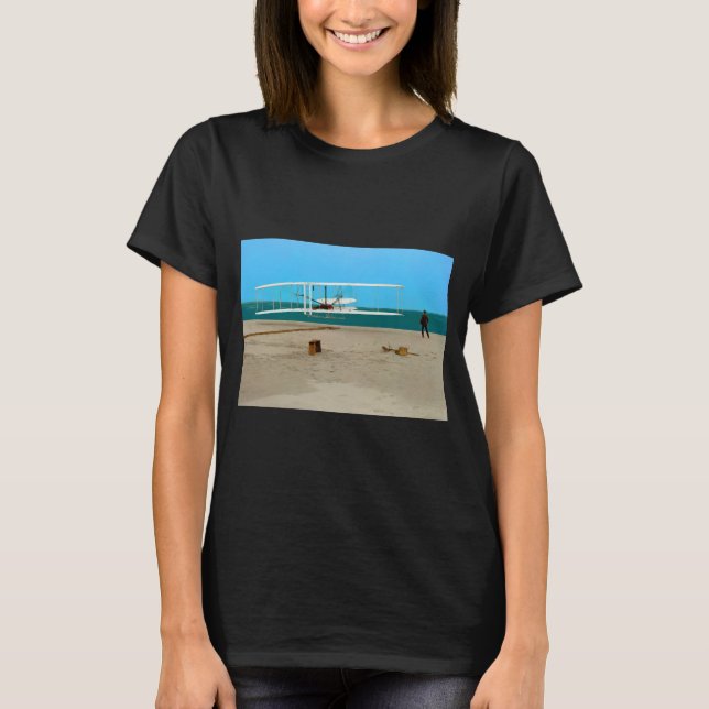Camiseta do Avião dos Irmãos Wright Primeiro Voo  (Frente)