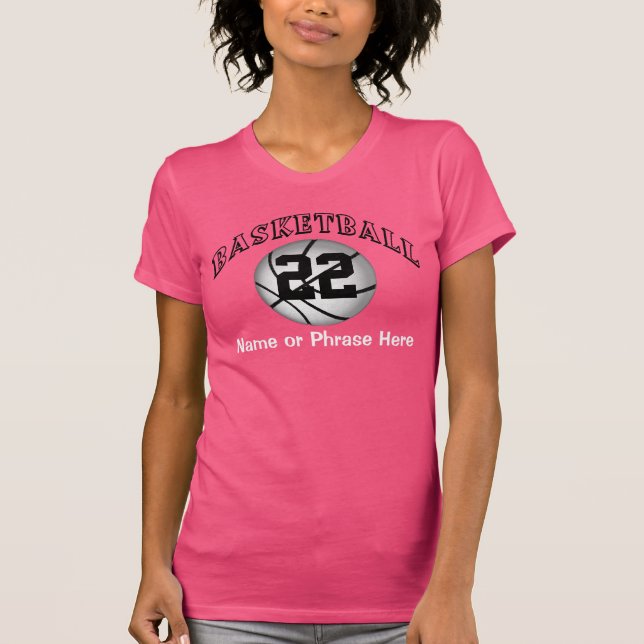 Camiseta do basquetebol das mulheres numeradas (Frente)