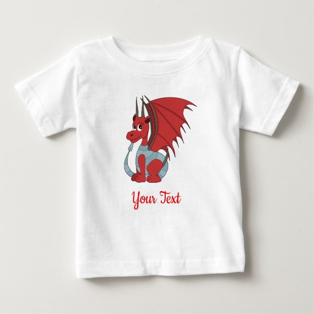 Camiseta do Bebê Dragão Vermelho (Frente)