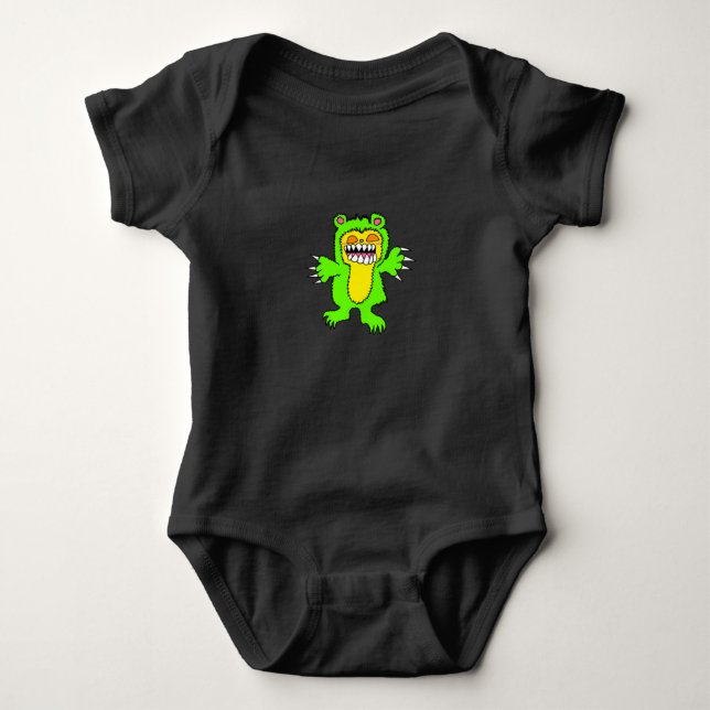Camiseta do Bebê Urso de Pelúcia Mau (Frente)