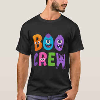 Camiseta do Boo Crew Halloween - Letras de Monstro