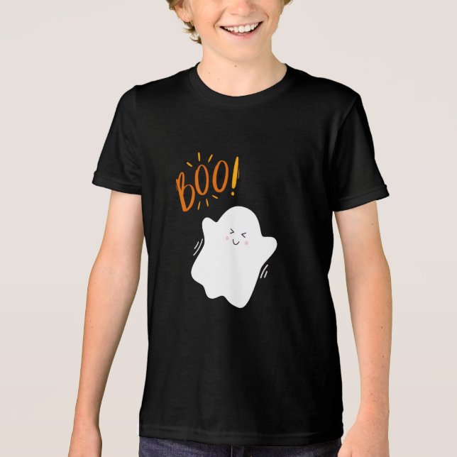 Camiseta do Boo Minimalista do Fantasma Halloween (Frente)