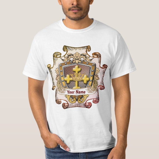 Camiseta do Brasão de Armas da Família Valor Sobre (Frente)