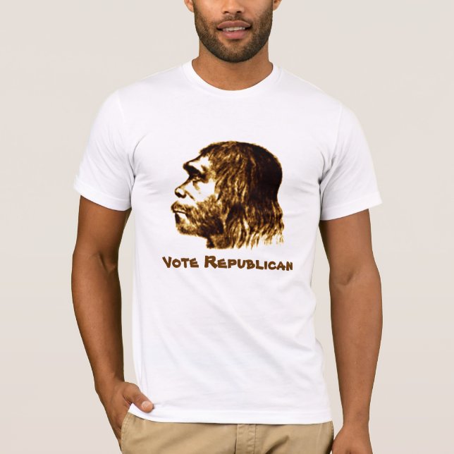 Camiseta Do "camisa do republicano voto" do Neanderthal (Frente)