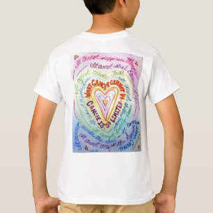 Camiseta do Cancer Rainbow Heart