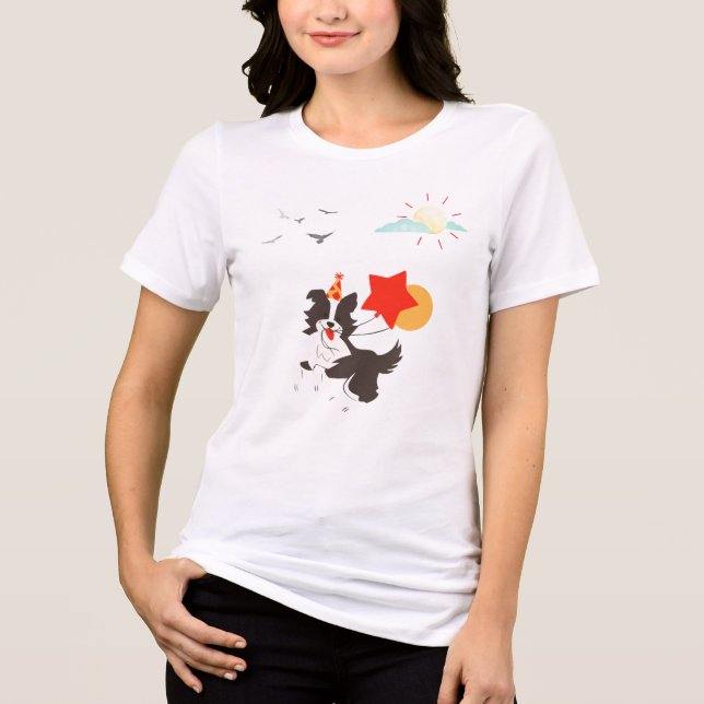 Camiseta do Cão Border Collie 🐶 Amor por Animais  (Frente)