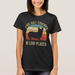 Camiseta do Cão Corgi, Tenho Amigos em Lugares Bai
