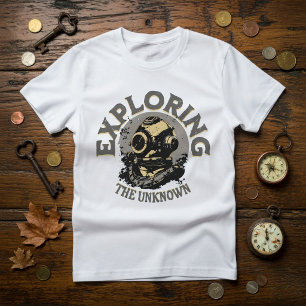 Camiseta do Capacete de Mergulhador Retro Vintage