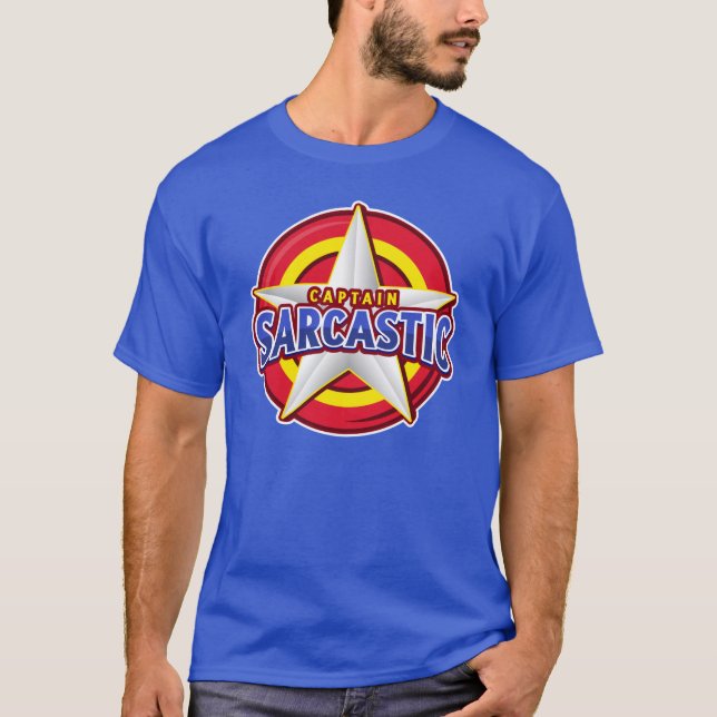 Camiseta do Capitão Sarcástico Super Hero Style (Frente)