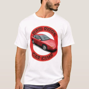 Camiseta do Carro Coupe Saturn Vermelho do Dad Rod