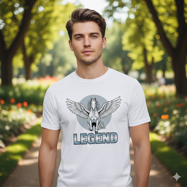 Camiseta do Cavalo Alado Lendário – Poder e Liberd (Criador carregado)