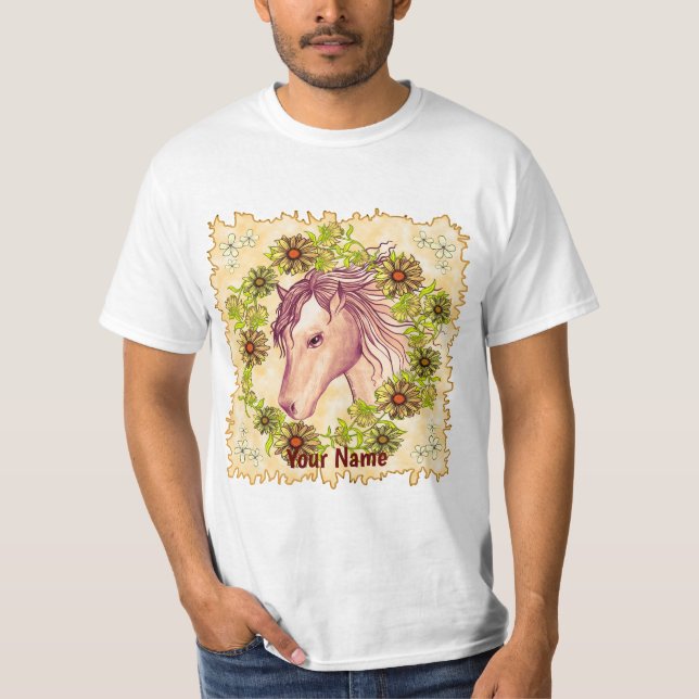 Camiseta do Cavalo da Margarida Amarela (Frente)