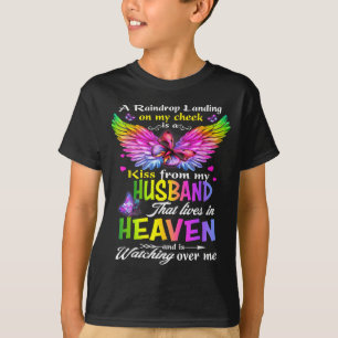 Camiseta Do Céu do Marido Anjo Com Meio Coração