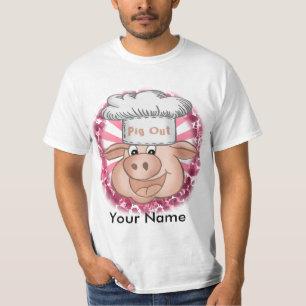 Camiseta Do CHURRASCO do porco t-shirt do valor dos homens