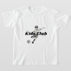 camiseta do clube de meninos de futebol infantil