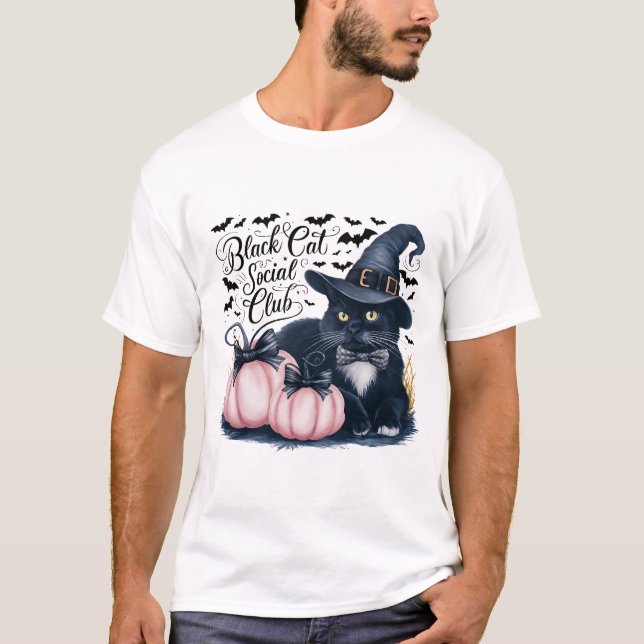 Camiseta do Clube Social de Gato Negro Spooky (Frente)