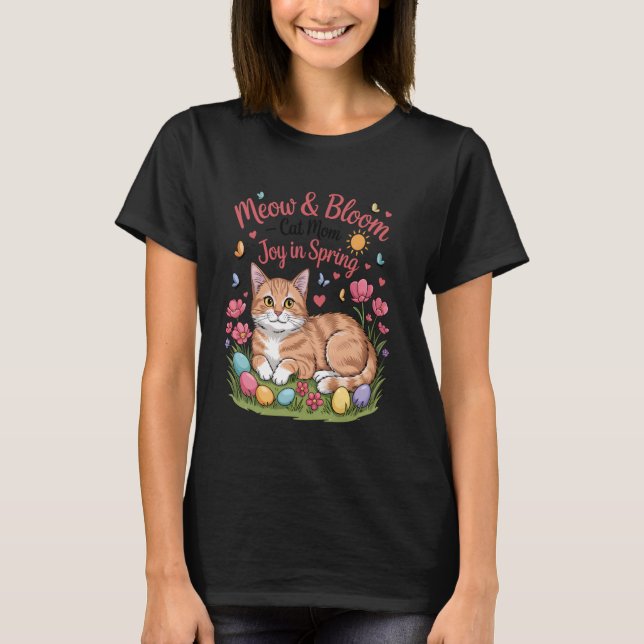 Camiseta do Coelho de Páscoa da Gata Laranja (Frente)