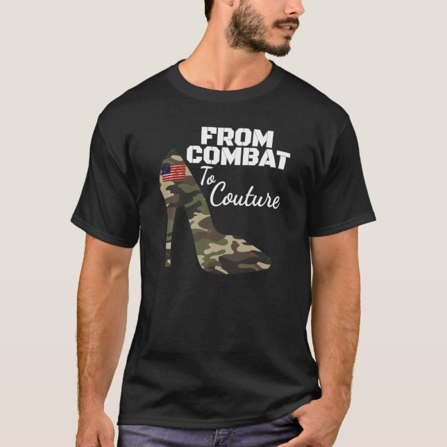 Camiseta Do Combate À Couture Women S Camo High Heel (Frente)