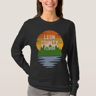 Camiseta Do Condado de Leon Flórida Pôr do Sol Vintage