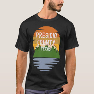 Camiseta Do Condado de Presidio, Texas Vintage Sunset