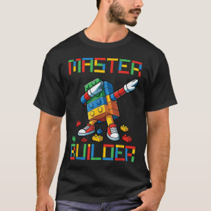 Camiseta do Construtor Mestre Blocos Tijolos Const
