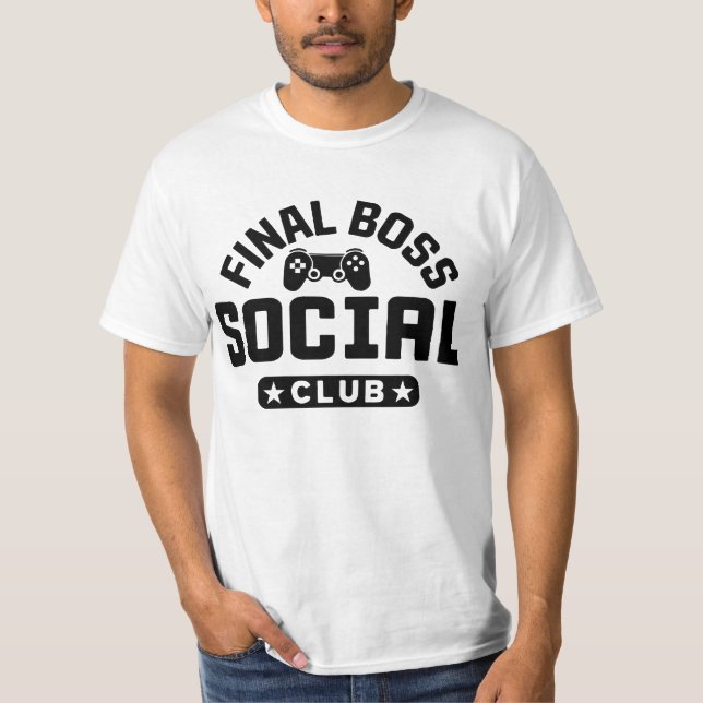 Camiseta do Controle de Jogo do Final Boss Social  (Frente)