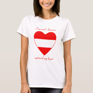 Camiseta do Coração com a Bandeira da Áustria
