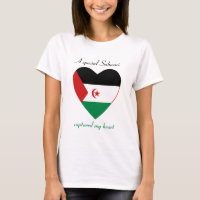 Camiseta do Coração com a Bandeira do Saara Ociden