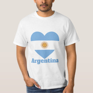 Camiseta do Coração da Bandeira da Argentina
