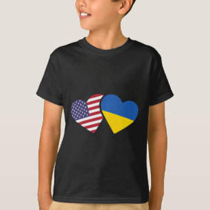 Camiseta do Coração da Bandeira da Ucrânia EUA Ucr