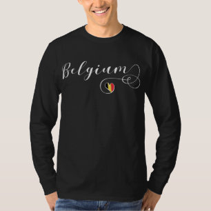 Camiseta do coração de Bélgica, bandeira belga