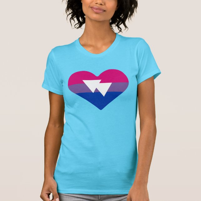 Camiseta do Coração Orgulho Bi (Frente)