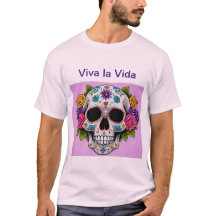 Camiseta do crânio da vida e morte