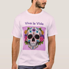 Camiseta do crânio da vida e morte