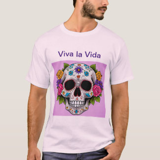 Camiseta do crânio da vida e morte