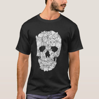 Camiseta do crânio de gato - Gatinho Skeleton Hall