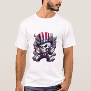 Camiseta do Crânio do Tio Sam – Gráfico de Crânio 