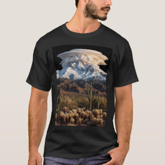 Camiseta do Deserto Lenticular da Montanha de Neve