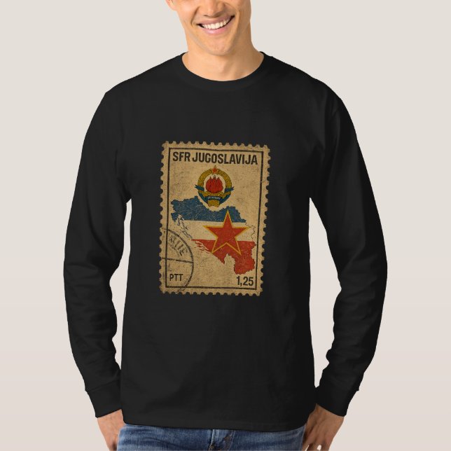 Camiseta do Design de Selo da Antiga Iugoslávia (Frente)